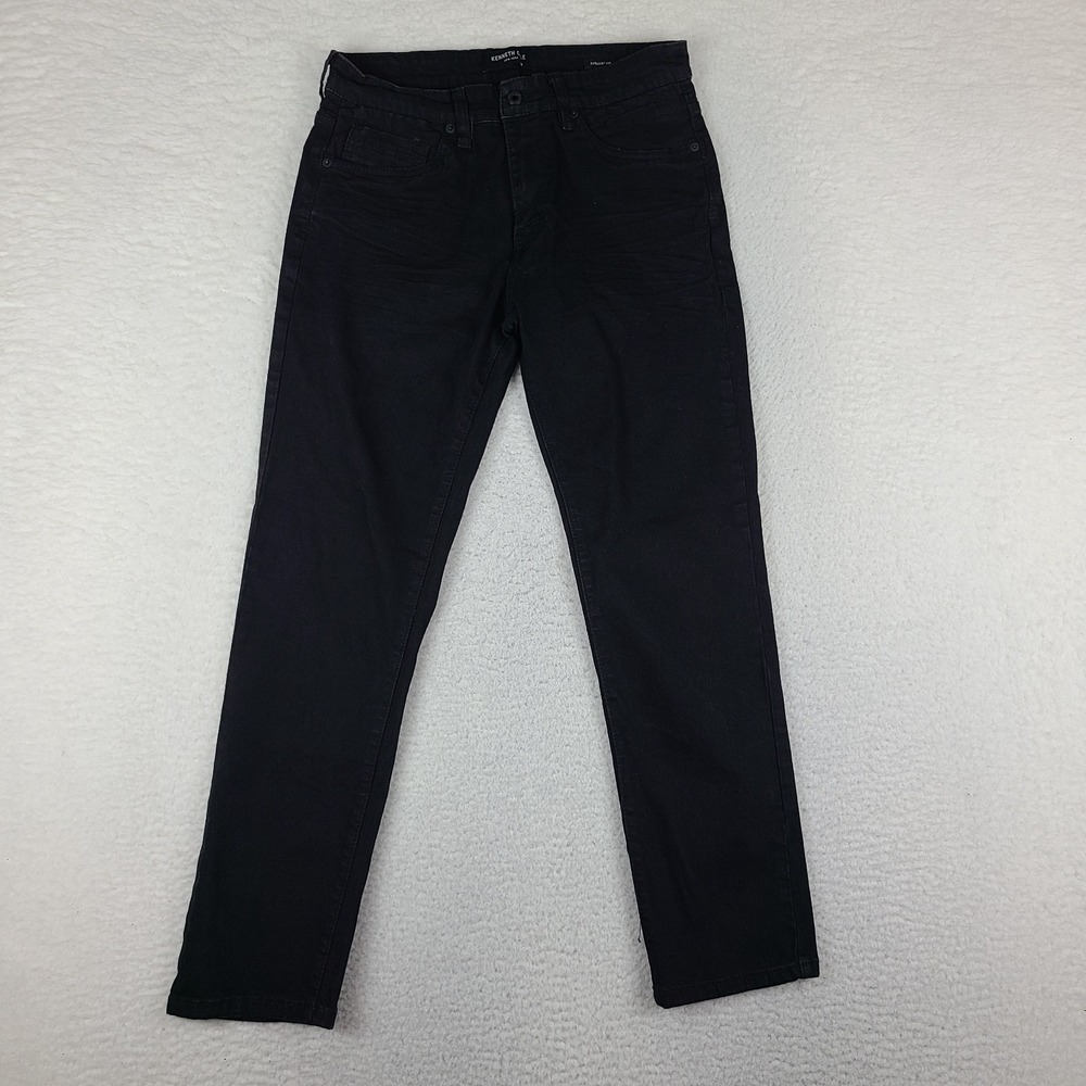 Kenneth Cole Jeans Mens 30x29 Black Wash Straight Fit Denim